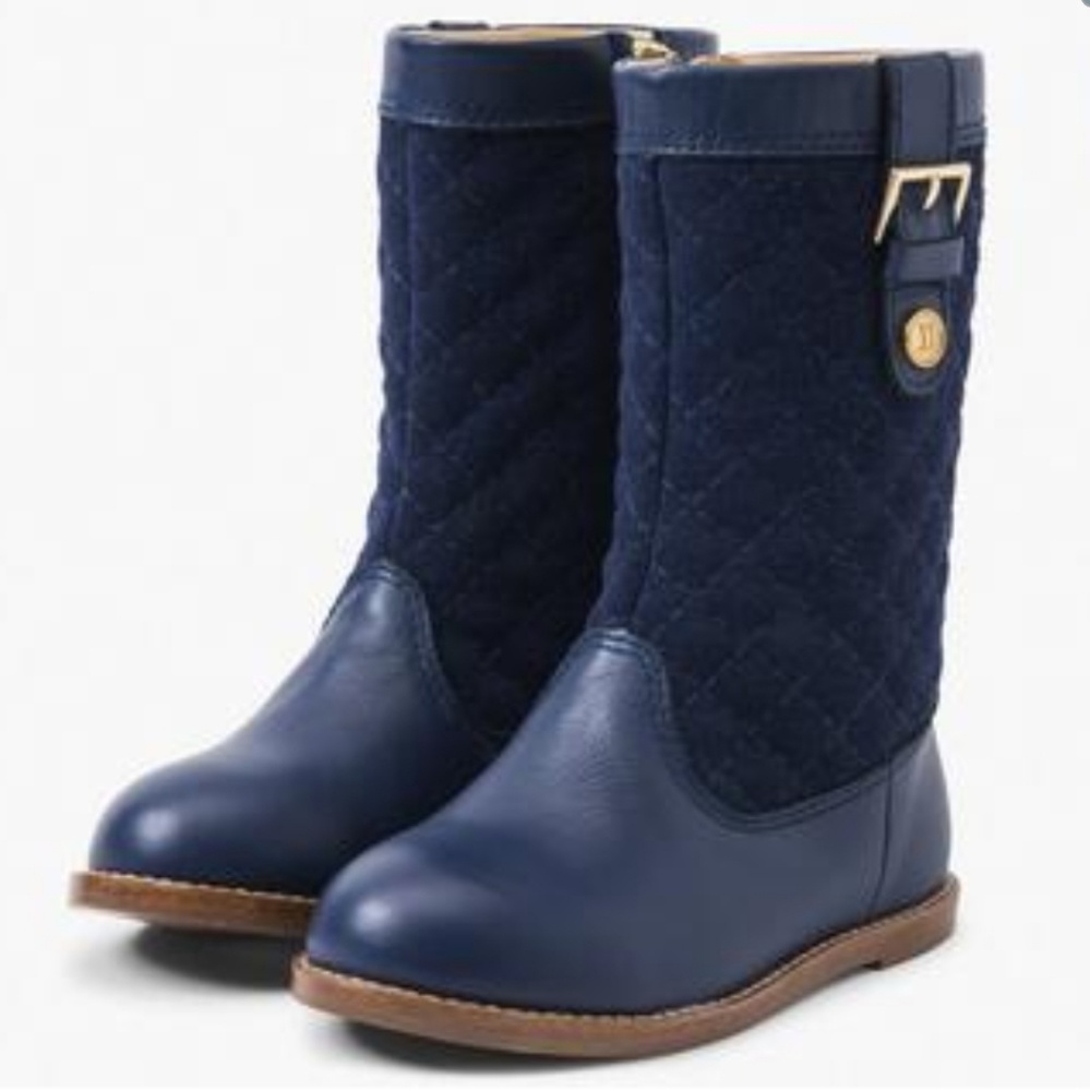 NWT Janie and Jack navy quilted riding boots sz 4